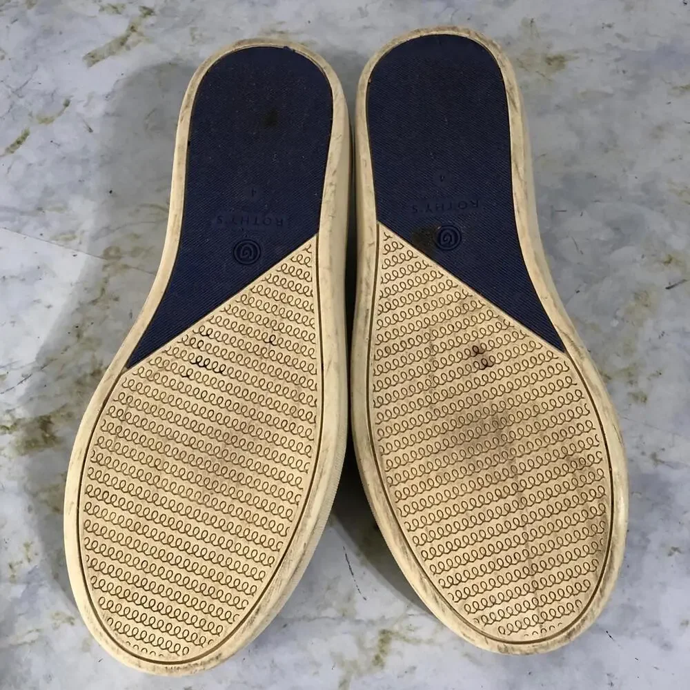 Rothy's The Sneaker Youth Girls Size 4 Shoes Yellow Ivory Orange Floral Low Top - Picture 8 of 15